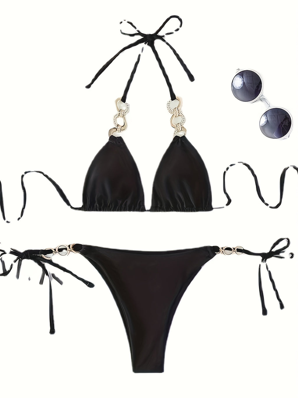 Rhinestone Chain Link 2 Piece Set Bikini