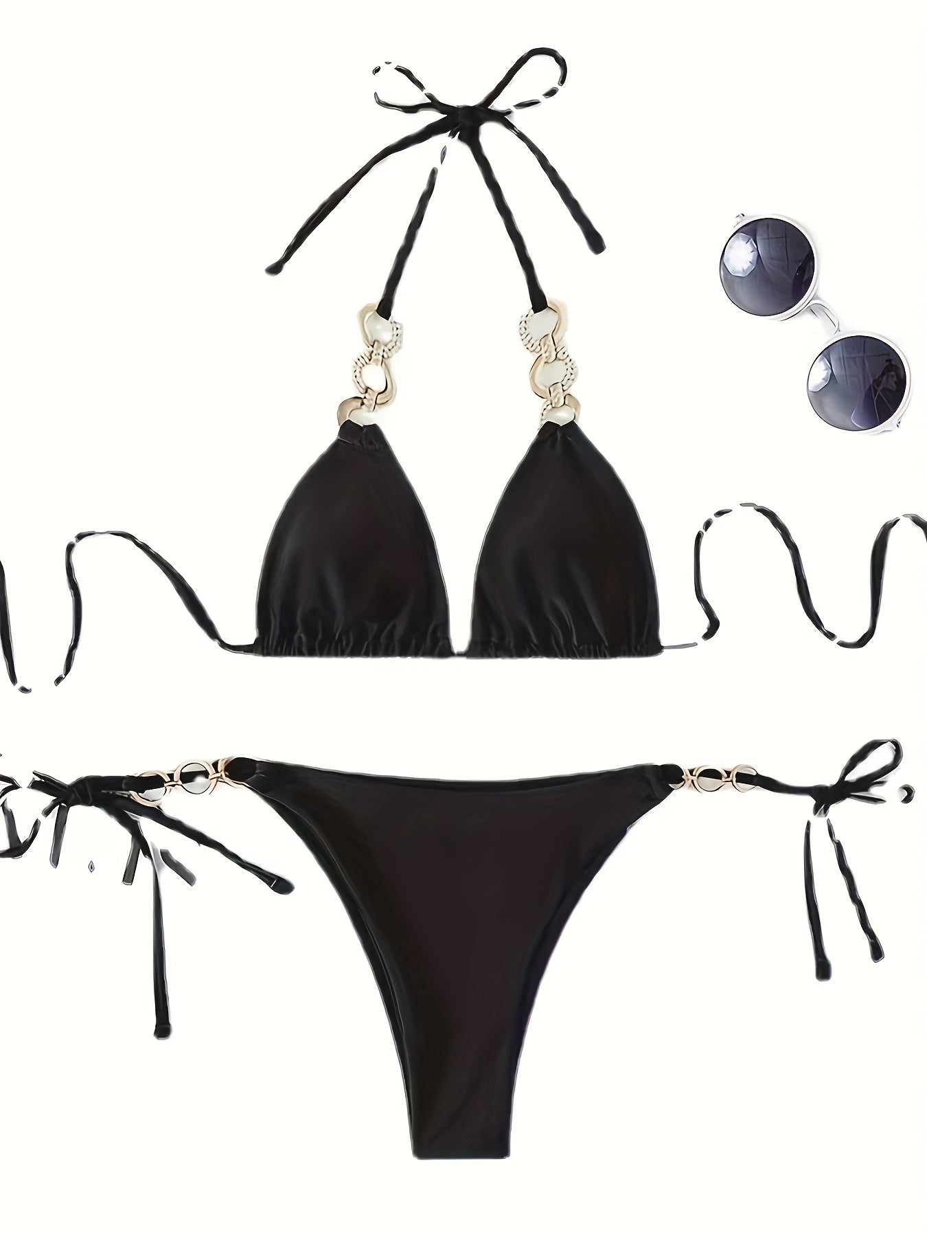 Rhinestone Chain Link 2 Piece Set Bikini