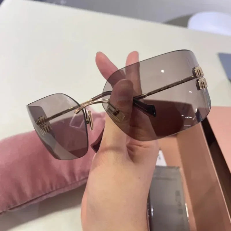 ‌Ultra-Light Frameless Sunglasses UV400 Polarized Lens Unisex Fashion Shades