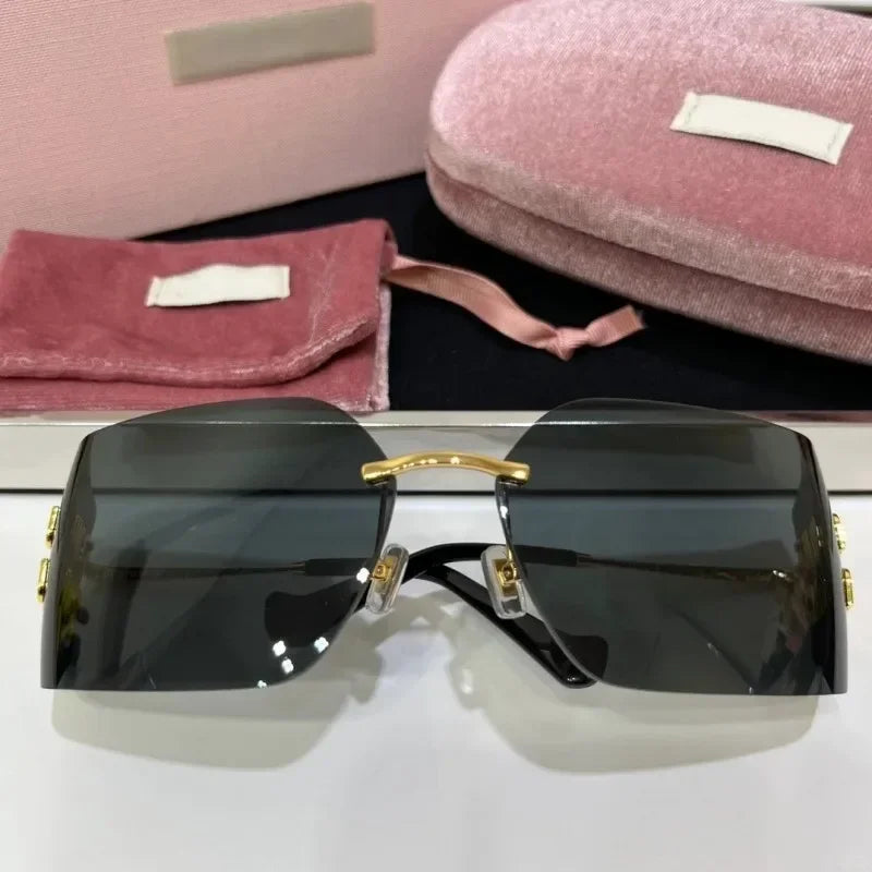 ‌Ultra-Light Frameless Sunglasses UV400 Polarized Lens Unisex Fashion Shades