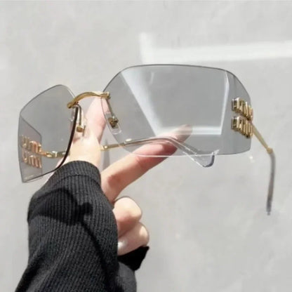 ‌Ultra-Light Frameless Sunglasses UV400 Polarized Lens Unisex Fashion Shades
