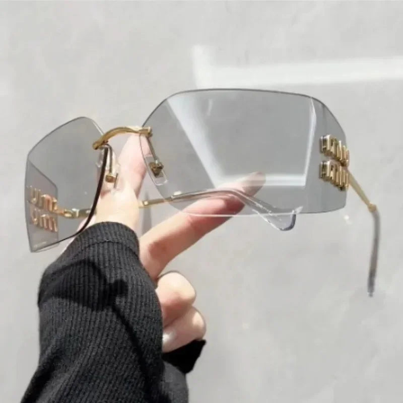 ‌Ultra-Light Frameless Sunglasses UV400 Polarized Lens Unisex Fashion Shades