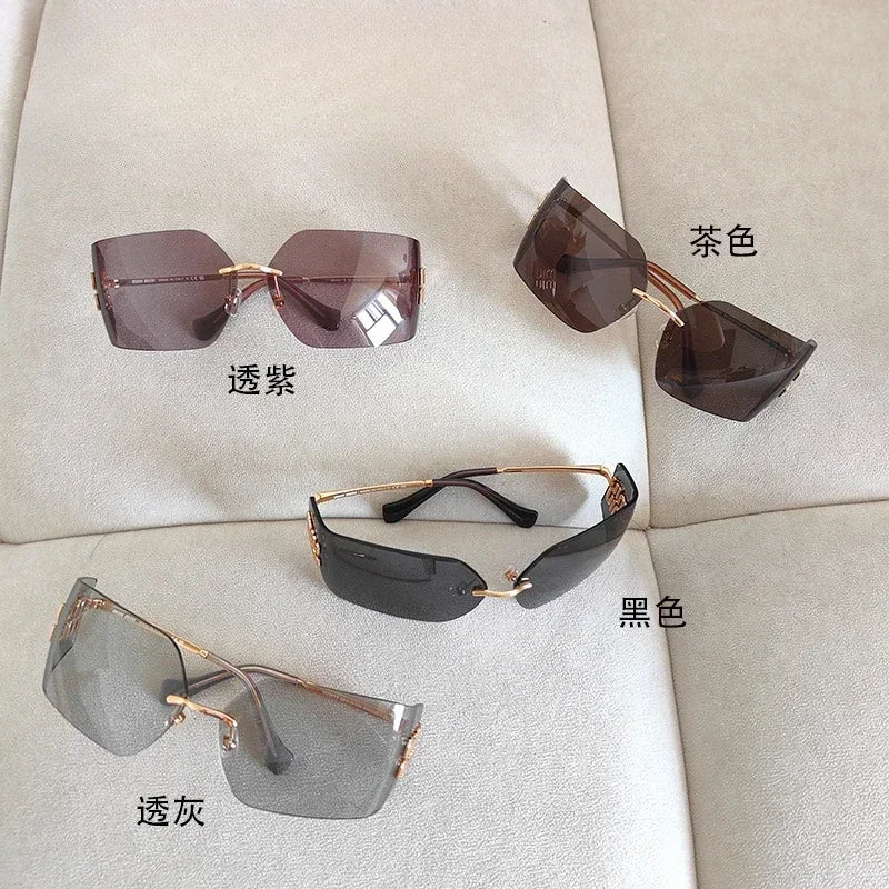 ‌Ultra-Light Frameless Sunglasses UV400 Polarized Lens Unisex Fashion Shades