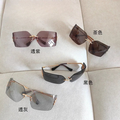 ‌Ultra-Light Frameless Sunglasses UV400 Polarized Lens Unisex Fashion Shades