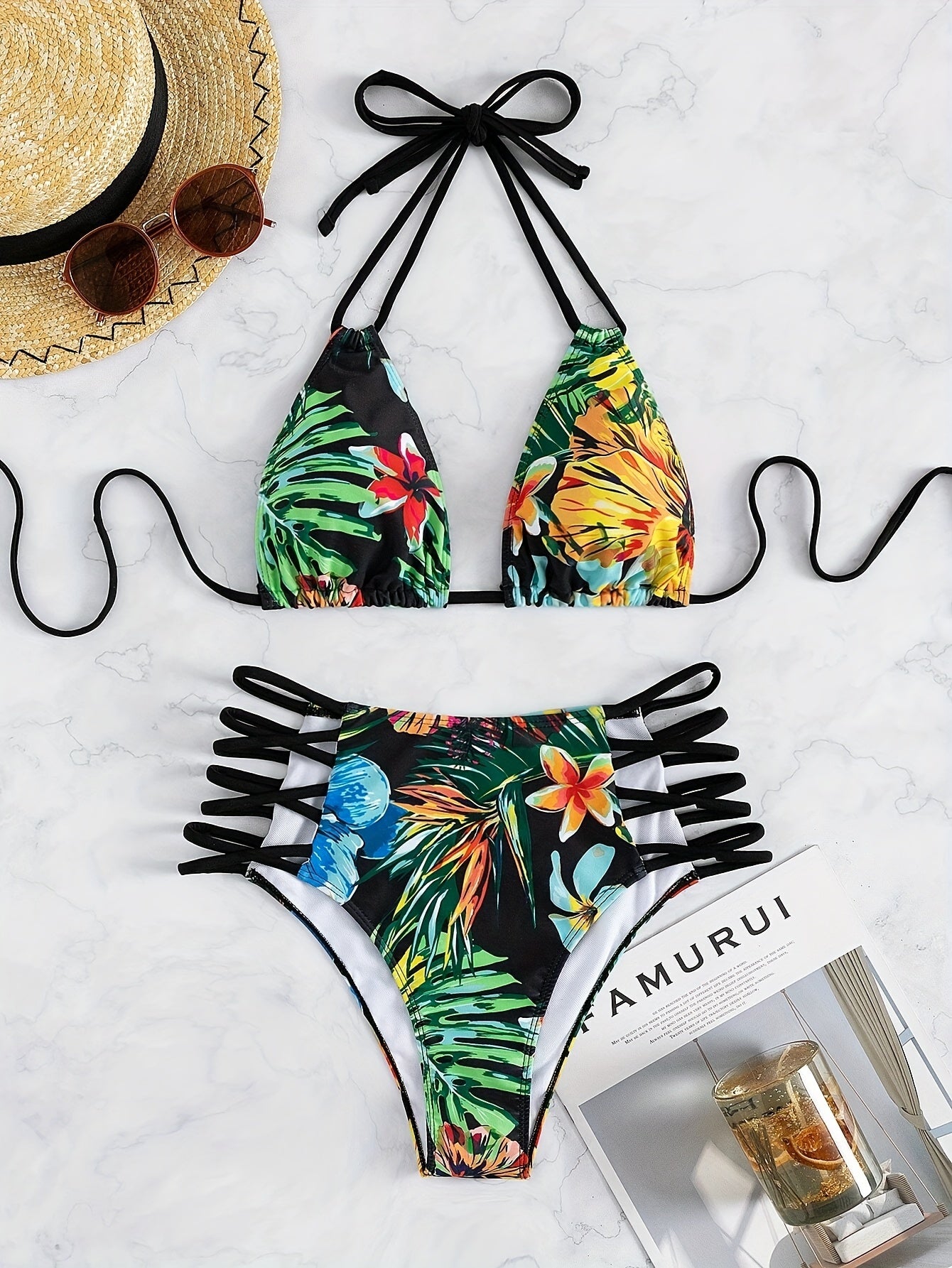Flirty Tropical Floral Bikini Set