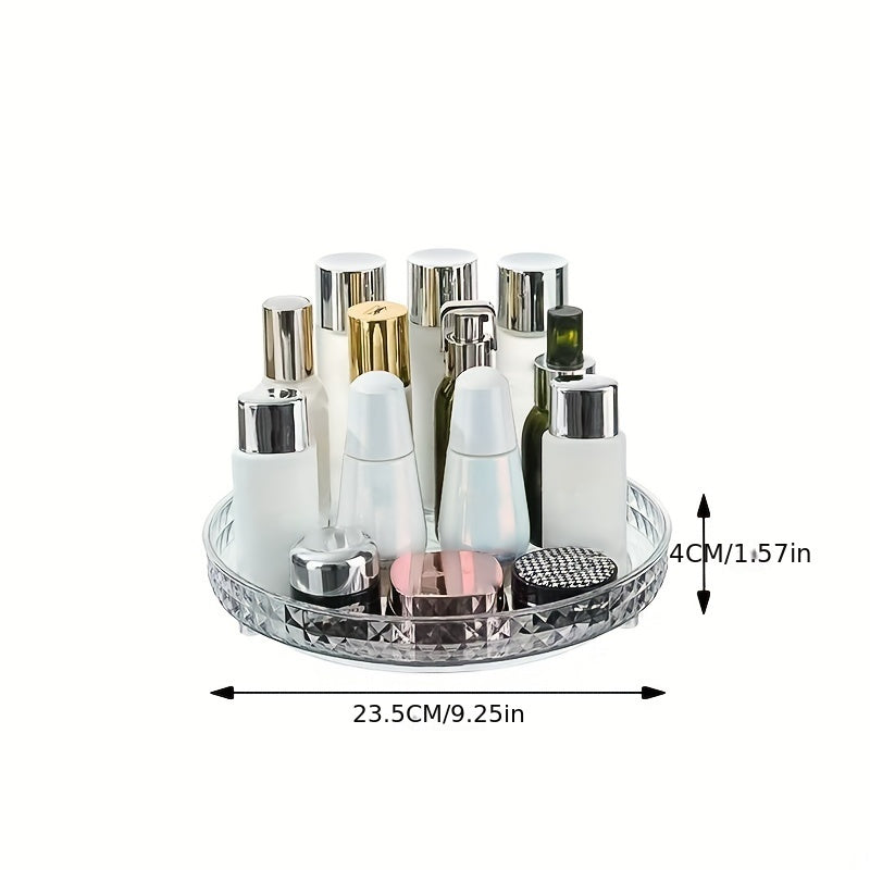 1pc 360° Rotatable Makeup Organizer, Cosmetic Storage Rack and Bathroom Vanity