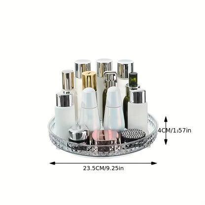 1pc 360° Rotatable Makeup Organizer, Cosmetic Storage Rack and Bathroom Vanity